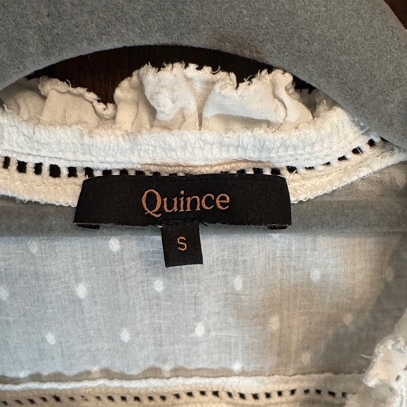 Quince Organic Textured Cotton Peasant  Blouse - Picture 2 of 4